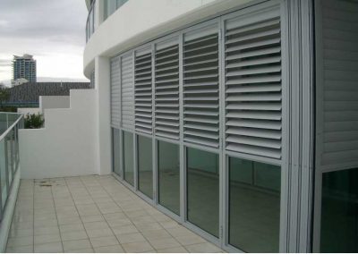 Outdoor Plantation Shutters are ideal for use on balconies areas