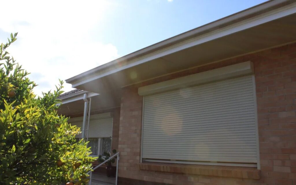 white roller shutters in Adelaide home