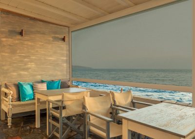 Outdoor Blinds with an ocean view