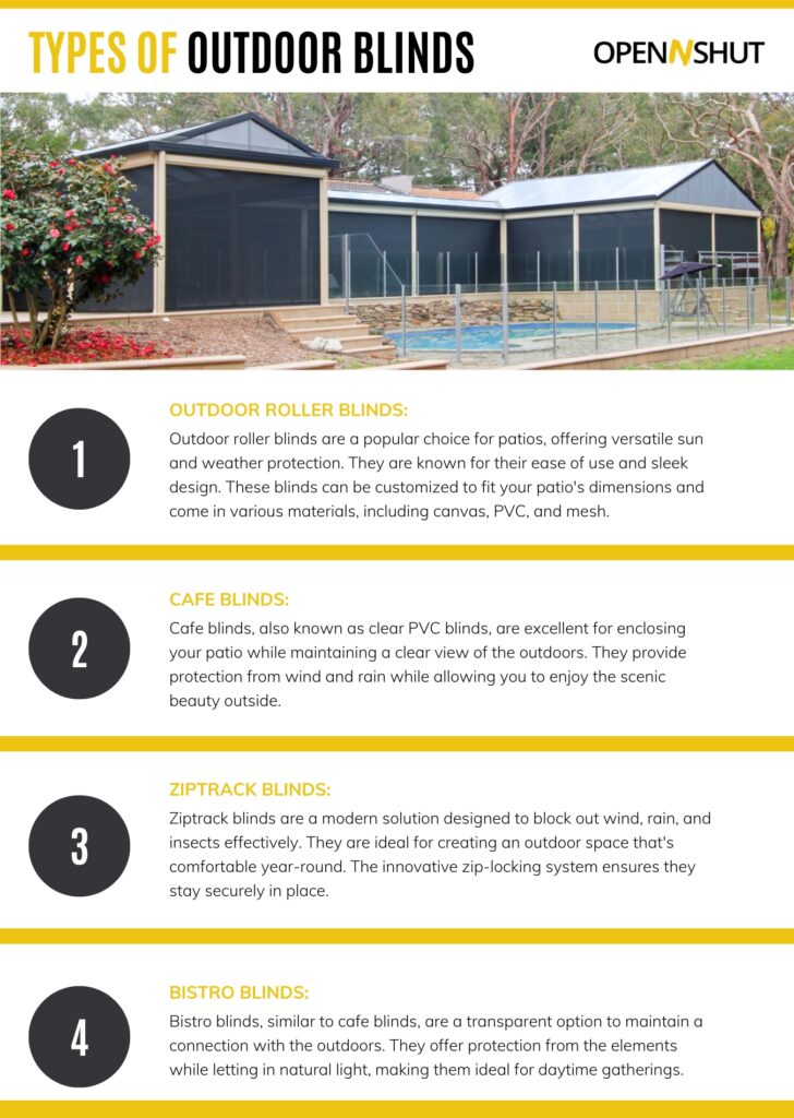 Types of Outdoor Blinds for Your Patio