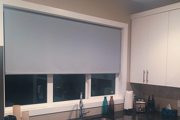 Roller Blinds installed in kitchen.