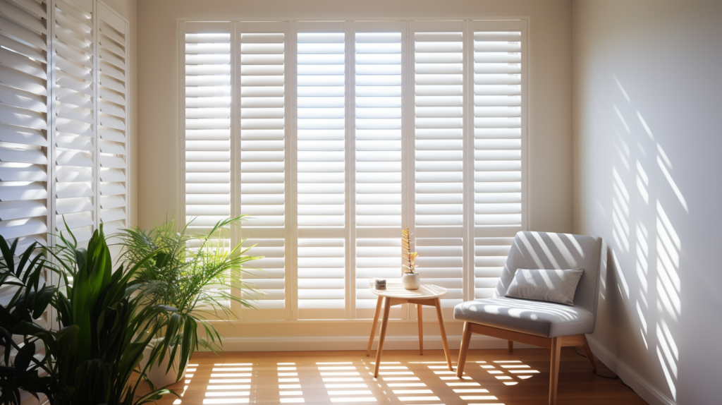 Window treatment trends 2024 include plantation shutters